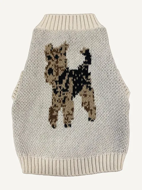 Hundepullover mit Terrier-Intarsia